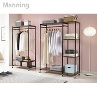【Local Seller】Single open type wardrobe rack bedroom clothes hat steel frame simple indoor floor cooling hanger