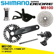 SHIMANO M5100กลุ่ม DEORE 1X11ความเร็ว MTB M5100ข้อเหวี่ยง170มม. 30T 32T เปลี่ยนเกียร์ด้านหลัง M5100 