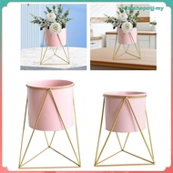 [WishshopeljjMY] Plant Holder Stand Flower Pot Decor ,Round ,Geometric Flower Pot Shelf Flower Basket for Home Living Room Patios