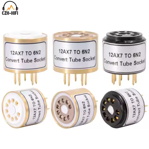Tube Socket Converter 12AU7 ECC82 ECC83 12AX7 to 6N2 6N1 6N6 ECC88 6922 Socket Adapter Ceramic Bolto