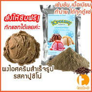 ผงไอศครีมโฮมเมต/โบราณ สำเร็จรูป รสคาปูชิโน่ 500 ก.(Ice cream powder,Homemade,ผงไอศครีมตัก,ผงไอศครีมแบบโบราณ)