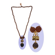 Yogam 5 Face 108 Beads Rudraksha Mala / Ruthratcham Malai with Udukkai soolam Locket