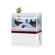 【COD】 Fish Tank Aquarium With Bottom Compartments, Small Ecological Betta Tank, Desktop Mini Fish Ta