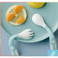 Baby Feeding 360 Degree Curved Cutlery Set/Bent BLW baby Feeding