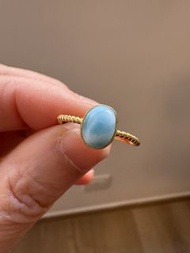 S925 純銀鍍金海紋石戒指 Larimar S925 Sterling Silver Ring rings,earring,earrings,necklaces,bracelet,bracelets