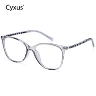 Cyxus Womens Blue Light Glasses Square Bright Black Frame Clear Lenses Korean-Euro Minimalist Style 