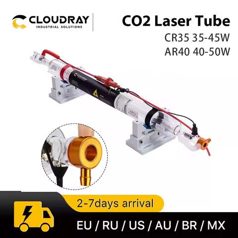 Cloudray 35-45W Co2 Metal Glass Laser Tube 720MM 40W Glass Laser Lamp for CO2 Laser Engraving Cuttin
