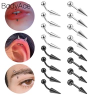 Bodyace Curved Ear Stud Punk Long Spike Eyebrow Ring Cartilage Helix Piercing Jewelry Stainless Stee