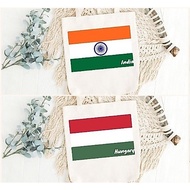 Angbaligya Flag Theme Tote Bag Canvas | Shoulder Bag (HUNGARY , INDIA)