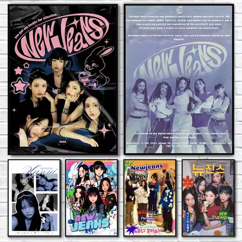 1PC Korean K-pop Girl Group N-Newjeans N-NJZ Poster Paper Print Home Living Room Bedroom Entrance Ba