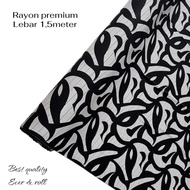 KATUN Rayon cotton fabric with abstract striped motif, premium rayon viscose cotton fabric Rayon Fab