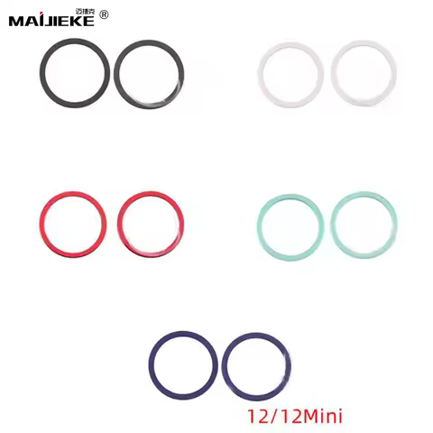 1 Set Rear Camera Lens Ring Bezel for iPhone 12 mini Back Camera Outer Metal Frame for iPhone 12 Rep