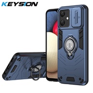 KEYSION เคสเกราะกันกระแทกสำหรับ Samsung A06 A04 A05สไลด์4G ขาตั้งโทรศัพท์ป้องกันเลนส์กล้องหลังโทรศัพ
