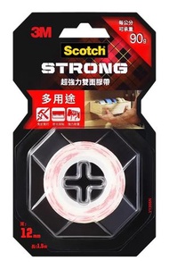 3M 超強力VHB雙面膠帶-多用途12MMx1.5M (V1205N)