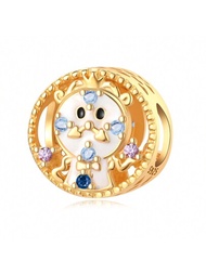 1入組925純銀時鐘王珠子,適用於原創手鏈項鍊珠寶製作diy精細珠寶禮品