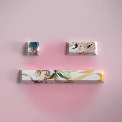 3 Keys/set Cute Girl Keycaps ESC 2.25U Enter 6.25U Spacebar Key Cap Cherry Profile Anime Games Carto