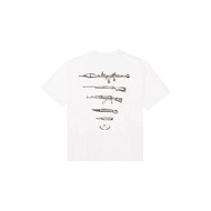 Men's Oversized T-shirt, weapon print pattern back (rocket, rifle, AK-47, knife, bullet)
