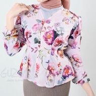 Zee Blouse by Guzel Blouse Wanita Semi Kebaya Formal Bunga D4 Manohara Premium 2024 Wisuda Kondangan