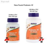 ◇∈♂✅ READY STOCK Now Foods, Probiotic-10, 25 &amp; 100 Billion, 50 60 Veg Capsules