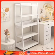 LI-5/4 Tier Bookshelf Shelves Multipurpose Wooden Book Shelf Storage Rack  Serbaguna Buku Rak Besi Office Bookcase Rak书架