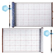 Chinese Calligraphy Practice Set 6 Pieces with Brush Pen Calligraphy Cloth Plastic Dish- Gift for Ho