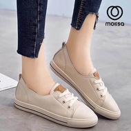 Molisa รองเท้า รองเท้าแฟชั่น รองเท้าทรงผ้าใบ หนังแท้ 100% Leather flat shoes sneakers shoes-1710 รอง