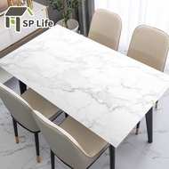 [SP Life]Nordic Table Cover Marble Rectangle Dining Table Mat Waterproof Tablecloth Premium PU Tea Table Mat Wash Free Home White Decoration Study Office Writing Desk Mat TV Bench