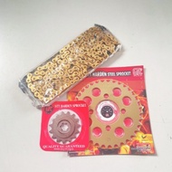 ORIGINAL 415 KRISS K110 415 REAR  SPROCKET SETS GOLD CHAIN HARDEN STEEL