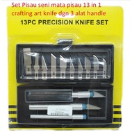 MATA 13 in 1 crafting art knife Set crafting art knife with 3 handle tools