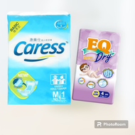 Eq dry diaper  newborn tape Trial pack bundle with caress adult diaper single pack