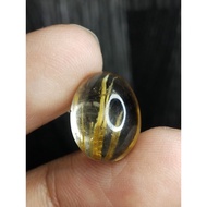 Golden Rutilated Quartznatural 14.5 x 11 x 7.8 mm 9 Ct Original NTD Gold Hair Amethyst Oval Cabochon