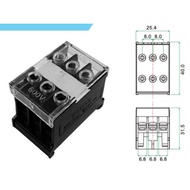 IN13SBK + IN13C 20A 3POLE DIN RAIL TERMINAL BLOCK WITH COVER