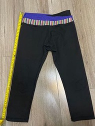 黑色彈性運動7分瑜珈褲legging yoga pants