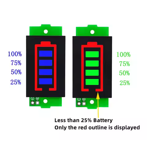 1S 2S 3S 4S 5S 6S 7S 3.7V-29.4V Lithium Battery Li-po Li-ion Capacity Indicator Board Battery LED Te