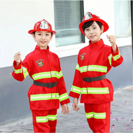 Fireman Costumes for Kid Firefighter Firetruck Boy Career Uniform Work Cosplay RolePlay Suit Clothes