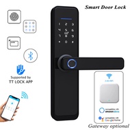Smart Door Lock Fingerprint Lock Electronic Digital lock Bluetooth Wifi Gateway TTlock Remote Wooden