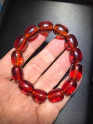 罕有的中東皇室貴族蜜蠟手鏈手串 罕有酒紅晶蜜蠟手鏈手串