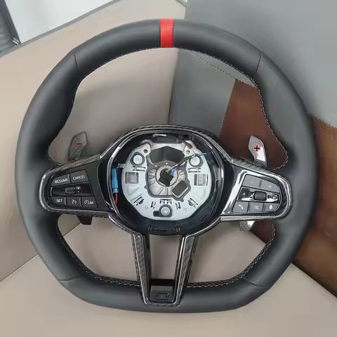 Universal Red Leather With Paddles Steering Wheel For BMW X3 G01 X4 G20 G30 G31 G32 G02 Customize Ca