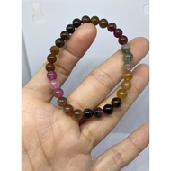 D3857 Natural Gem Color Rich/Tourmaline Bracelet Weight: 10.7g Size Approximately: Width 6.2mm