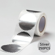 250pcs Sticker Logo Emboss Emas Perak Stempel Embos Dekorasi Sticker Sertifikat Emboss Sticker
