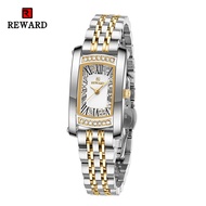 REWARD นาฬิกาผู้หญิงแบบเรียบง่ายนาฬิกาข้อมือ gaun modis PC21 Seiko สำหรับผู้หญิงนาฬิกาข้อมือธุรกิจสแตนเลสสตีล