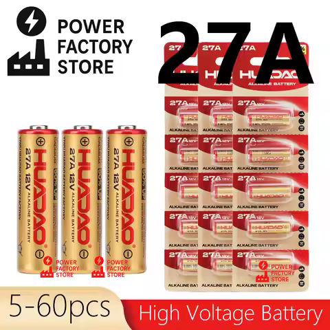 5-60pcs 27A 12V Alkaline Battery - Ultra Long Lasting for Doorbell, Car Key Fob, Remote Control (A27