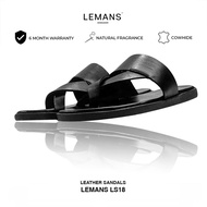 LEMANS LS5.18 cowhide flip-flops, 2-layer fragrant rubber sole, genuine youthful 3-layer leather str