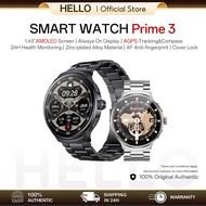HELLO & Aolon Prime 3 jam smart watch man 1.43'' Amoled Screen Metal Case AOD Bluetooth Call Custom 