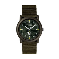 Timex TWLB70100 Camper Camo นาฬิกาข้อมือผู้ชายและผู้หญิง สายผ้า สีเขียว