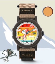 [包順豐] Timex Peanuts Snoopy Camper Ski 38mm Fabric Strap Watch Quartz Watch 史努比 Timex手錶 TW4B34900 石英錶