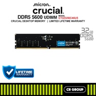 Crucial DDR5-5600 UDIMM Desktop RAM CL46 - 32GB/64GB (Limited Lifetime Crucial Warranty)