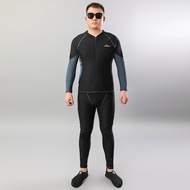 Men's Long Sleeve Swimming Diving Suit 2 Piece Rash Guar Plus Size Quick Dry Man Swimsuit Sun Protec