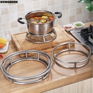 SUNSHINE Pot Storage Rack, Rotundity Bilayer Cauldron,  Bold Stainless Steel Wok Stand Kitchen