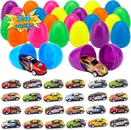 24 Pack Easter Eggs with Toys Inside Prefilled Easter Eggs with Different Pull Back Racing Cars for 